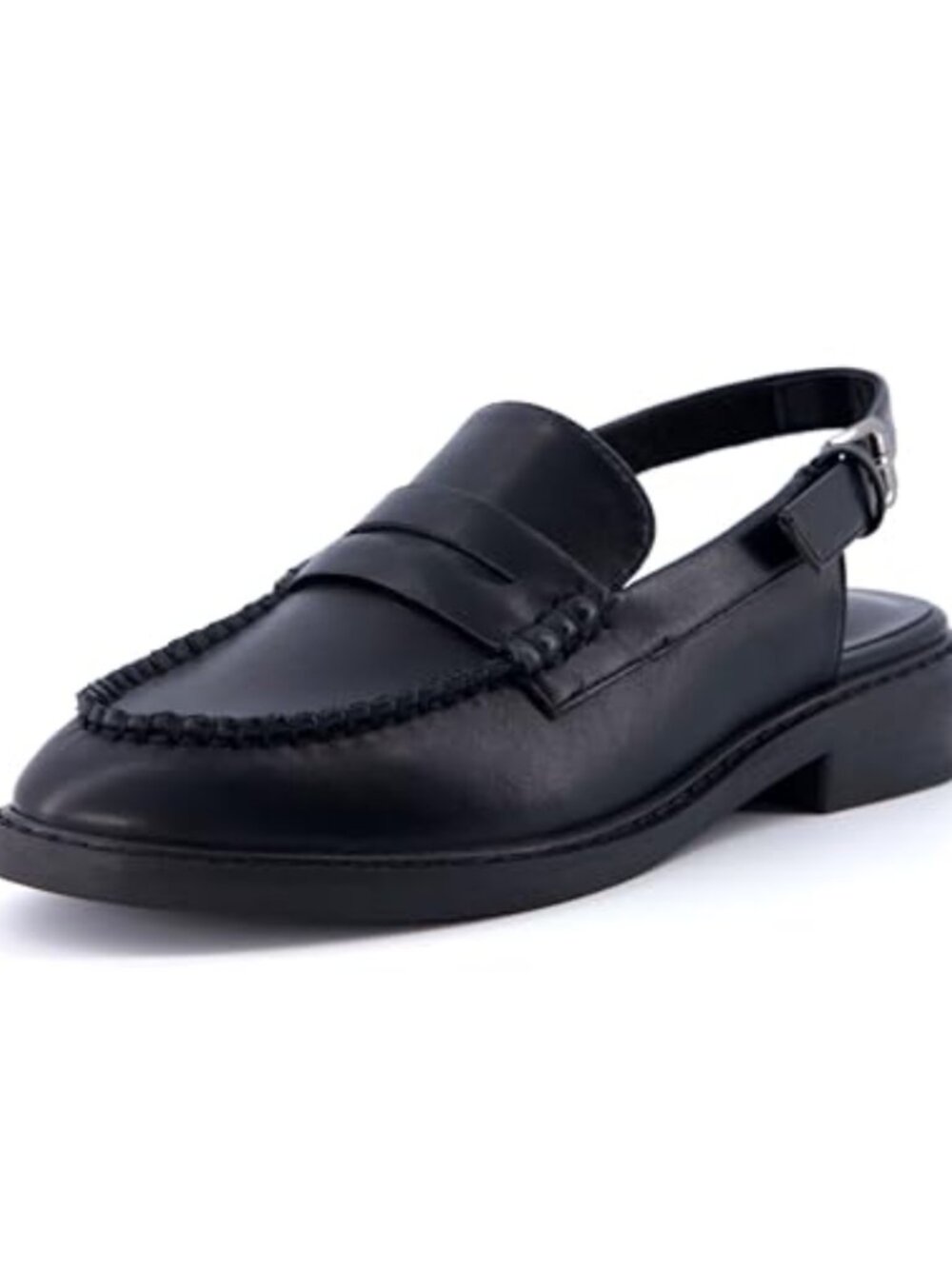 Vegan Leather Sling Back Loafers Memory Foam Comfort Wide Width